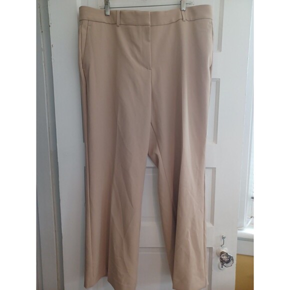 Ann Taylor The Jayne tan trouser pants 18 plus sz curvy wide leg minimalist - Picture 1 of 14